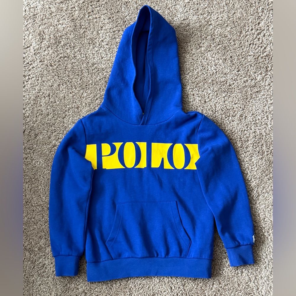 LN Polo by Ralph Lauren Blue Hoodie with Yellow Trim